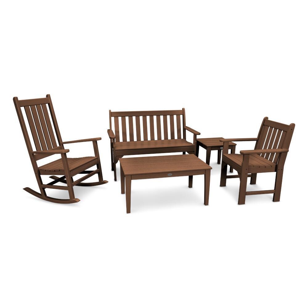 POLYWOOD Vineyard 5-Piece Bench and Rocking Chair Set - Mycitystee