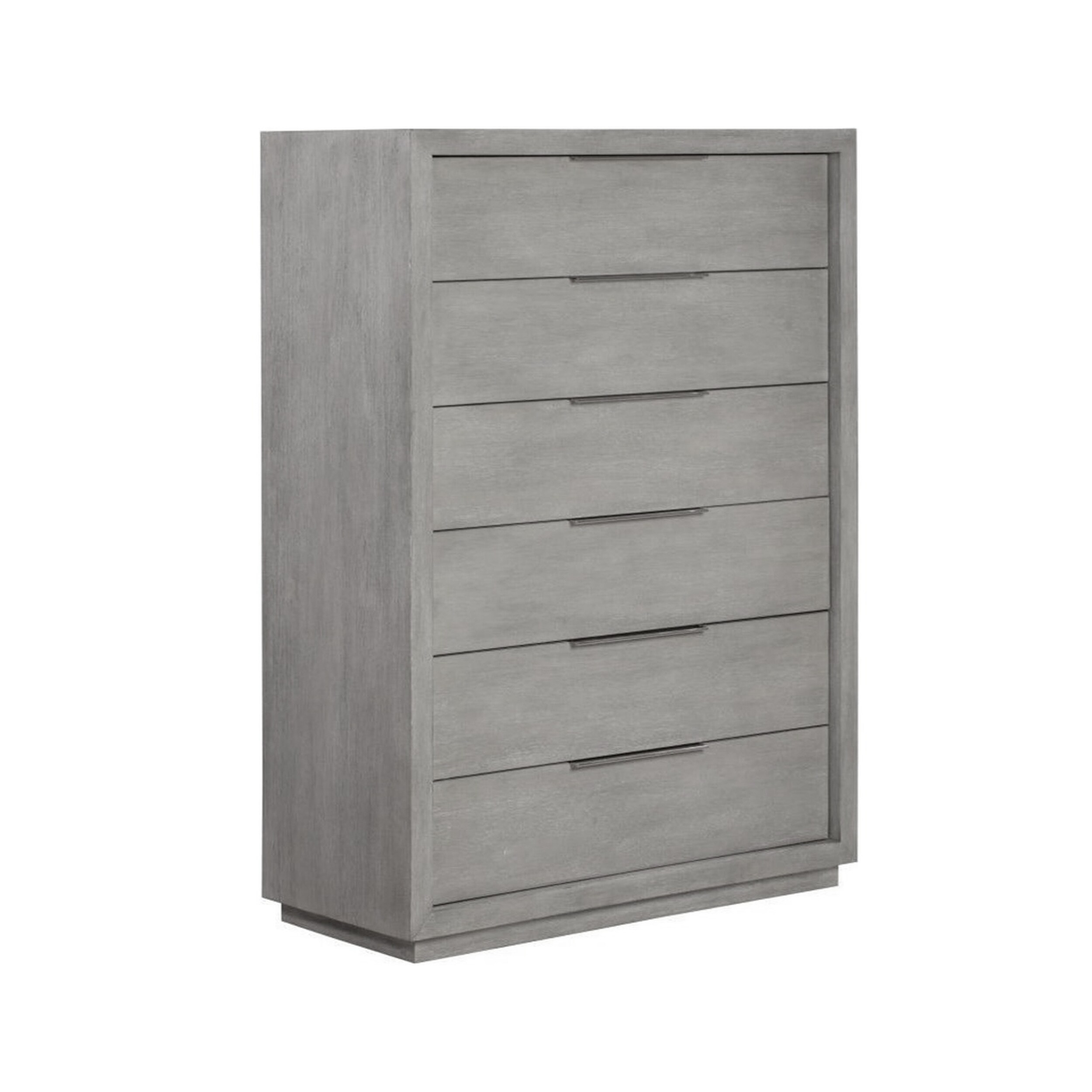 56 Inch Kim Modern Acacia Wood 6 Drawer Tall Dresser Chest， Heather Gray - - 35735292 - Mycitystee