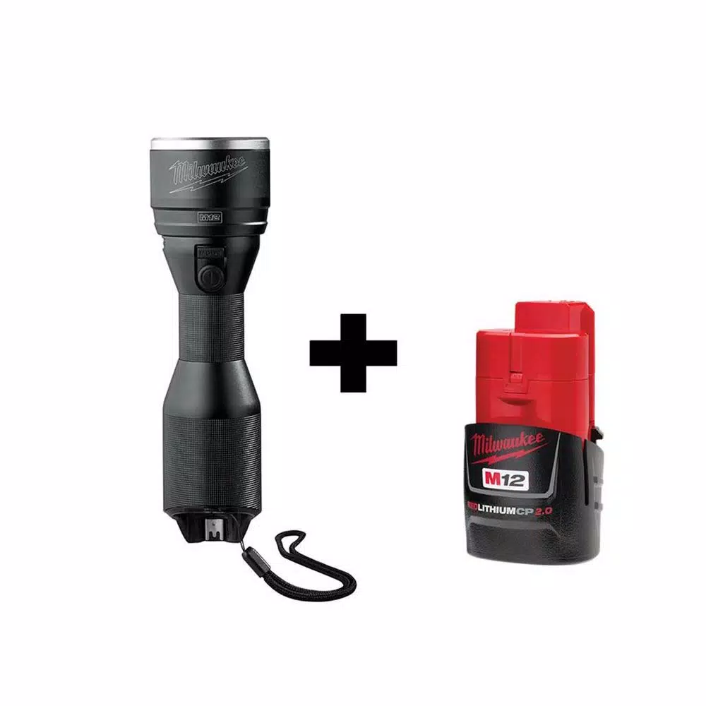Milwaukee M12 12-Volt Lithium-Ion Cordless LED High Performance Flashlight with M12 2.0Ah Battery and#8211; XDC Depot - Mycitystee