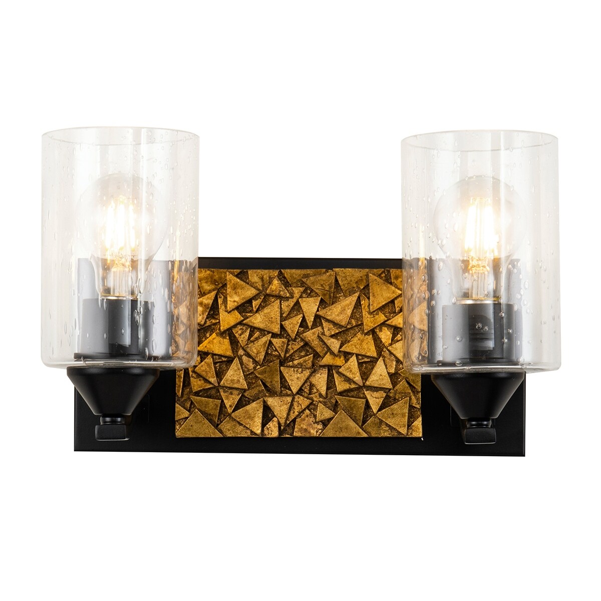 2 Light Bath/Vanity Light in Black and Gold - Mycitystee