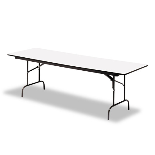 Iceberg OfficeWorks Commercial Wood-Laminate Folding Table， Rectangular Top， 72w x 30d x 29h， Gray/Charcoal (55227) - Mycitystee