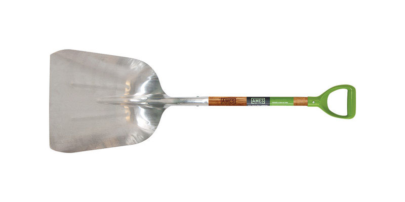 Ames 45.5 in. Aluminum Scoop Transfer Shovel Wood Handle - Mycitystee
