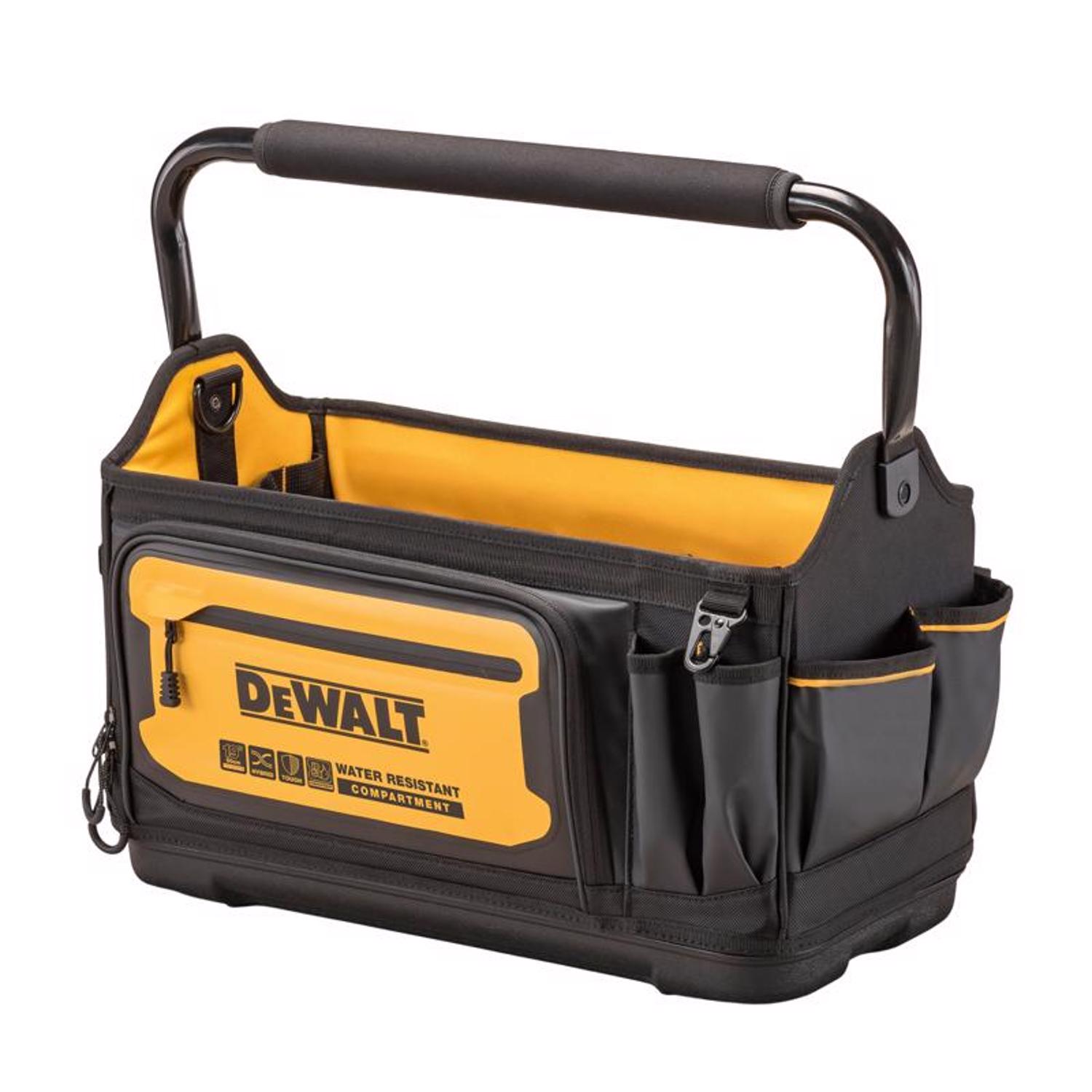 DeWalt Ballistic Nylon Open Top Tool Tote Tool Tote 36 pocket Black/Yellow - Mycitystee
