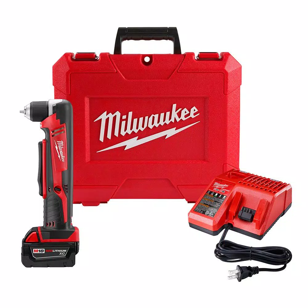Milwaukee M18 18-Volt Lithium-Ion Cordless 3/8 in. Right Angle Drill Kit W/(1) 3.0Ah Batteries， Charger， Hard Case and#8211; XDC Depot - Mycitystee