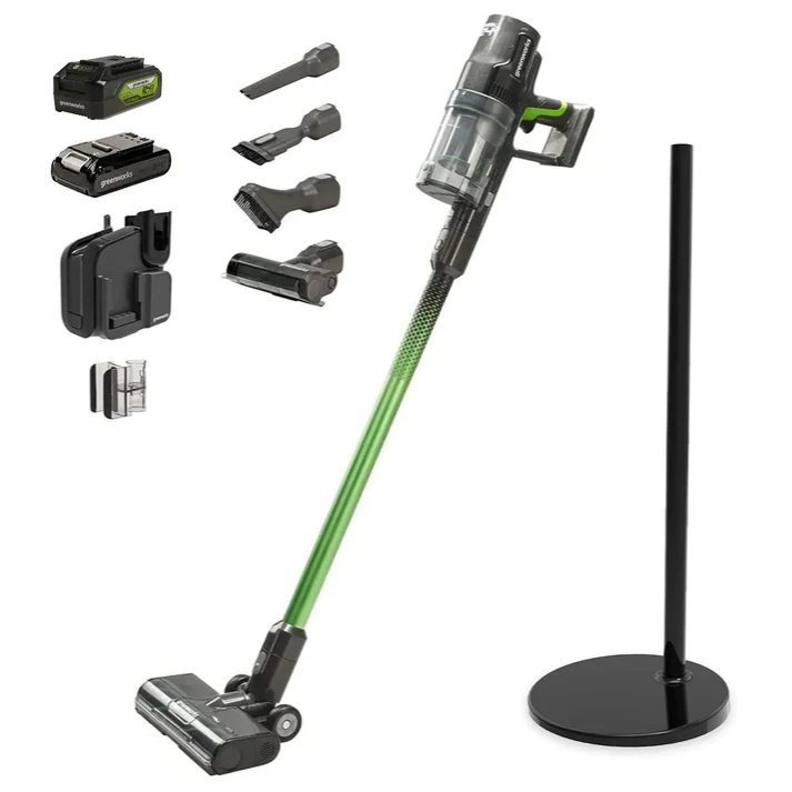 24V Green Cordless Stick Vacuum Bundle | Greenworks Tools - Mycitystee
