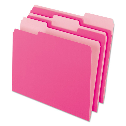 Pendaflex Interior File Folders， 1/3-Cut Tabs， Letter Size， Pink， 100/Box (421013PIN) - Mycitystee