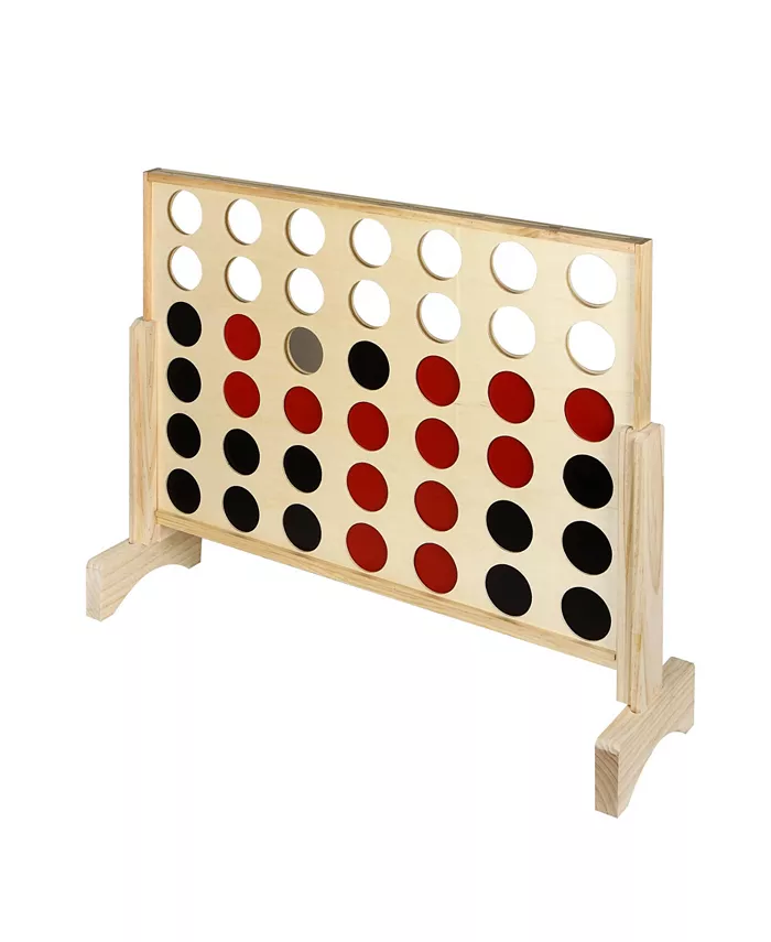 Hathaway Quattro 4 in A Row Board Game with Solid Pinewood Frame - Mycitystee