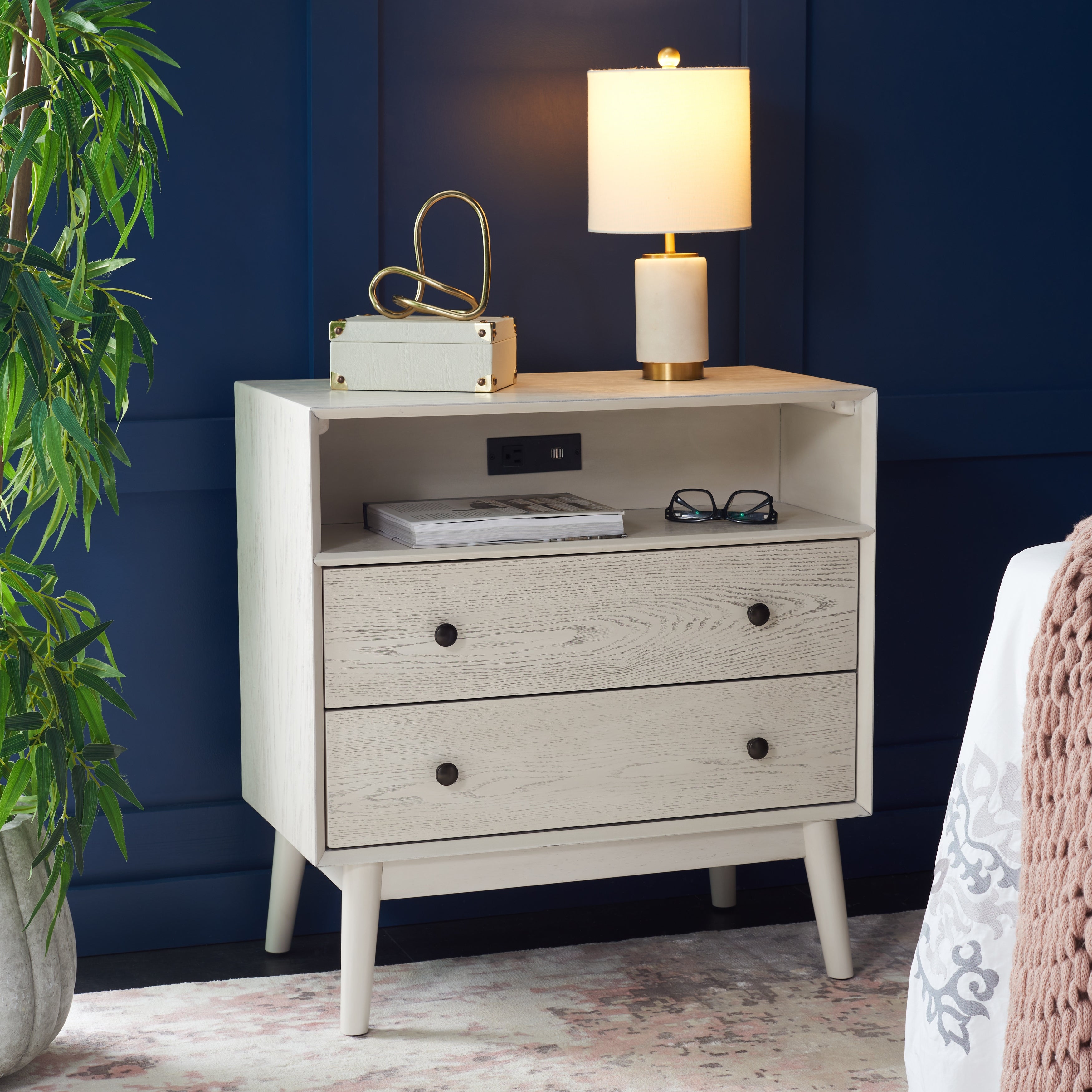 SAFAVIEH Scully 2-Drawer 1-Shelf Chest with USB Charging Port - - 36978129 - Mycitystee