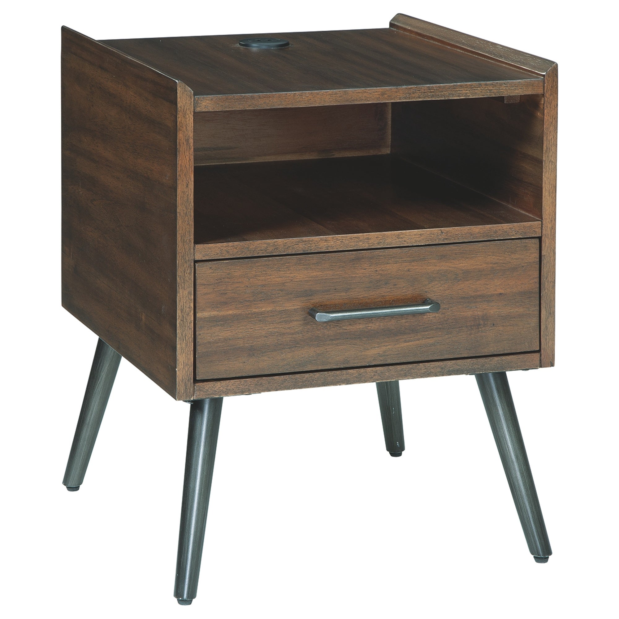 24 Inch 2 Drawer Rectangular Wooden End Table， Brown - Mycitystee