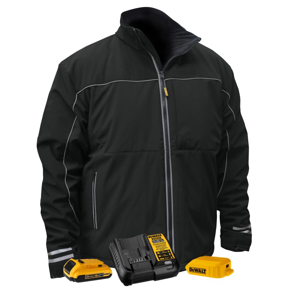 DEWALT Unisex Lightweight Heated Kit Soft Shell Black Work Jacket 2X DCHJ072D1-2X from DEWALT - Mycitystee