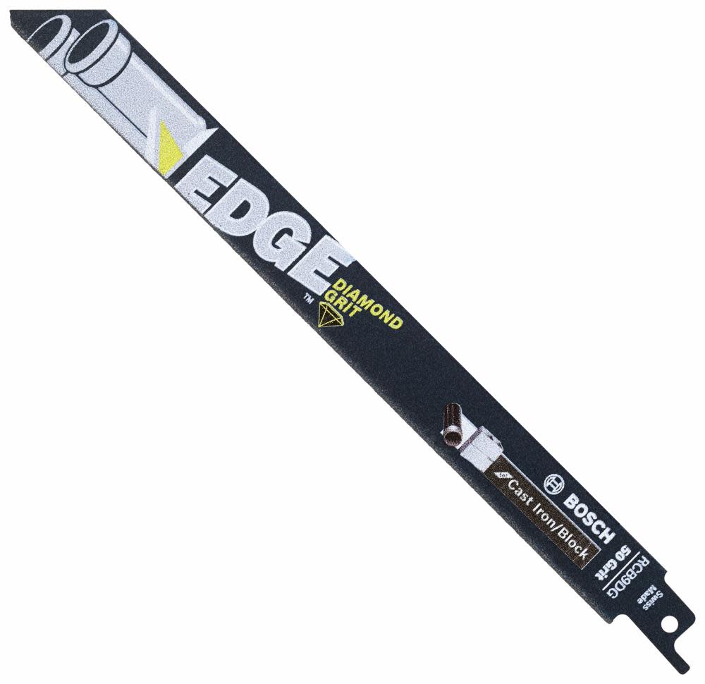 Bosch 9 In. 50 Grit Diamond-Grit Edge Reciprocating Saw Blade for Cast Iron/Block RCB9DG from Bosch - Mycitystee