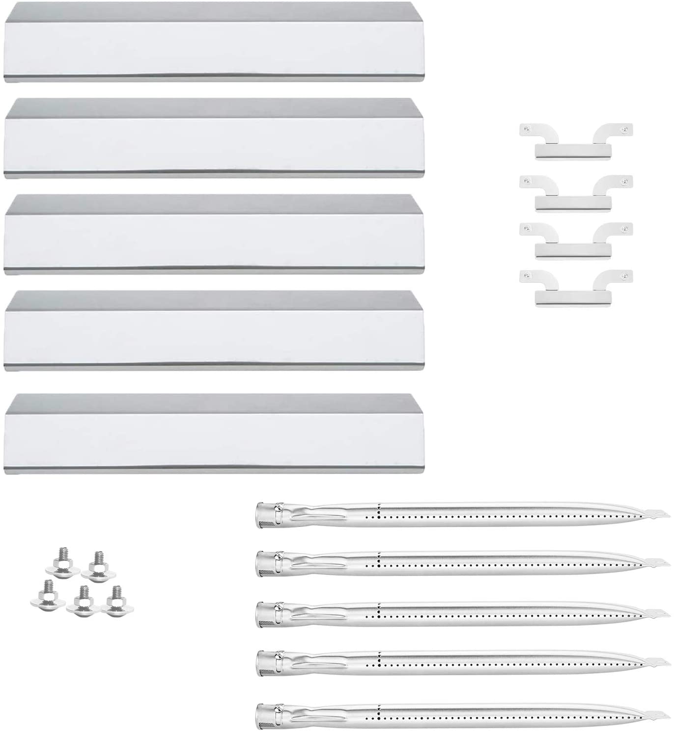 Repalcement Parts Set for Brinkmann 810-1750-S, 810-1751-S, 810-3551-0 etc Gas Grills, Heat Plates, Burners Tube and Crossover - Mycitystee