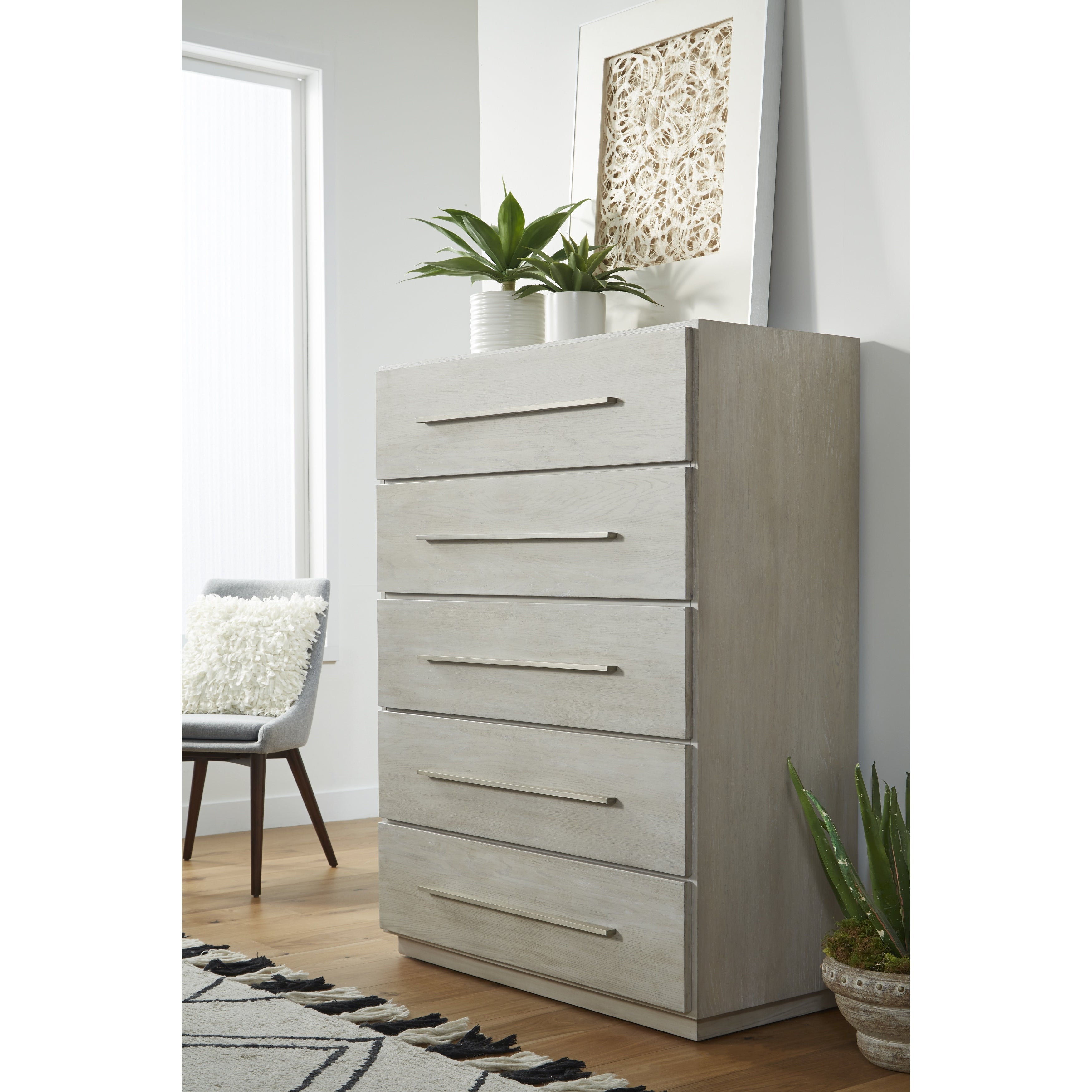 Destination Five Drawer Chest in Cotton Grey - - 29349791 - Mycitystee