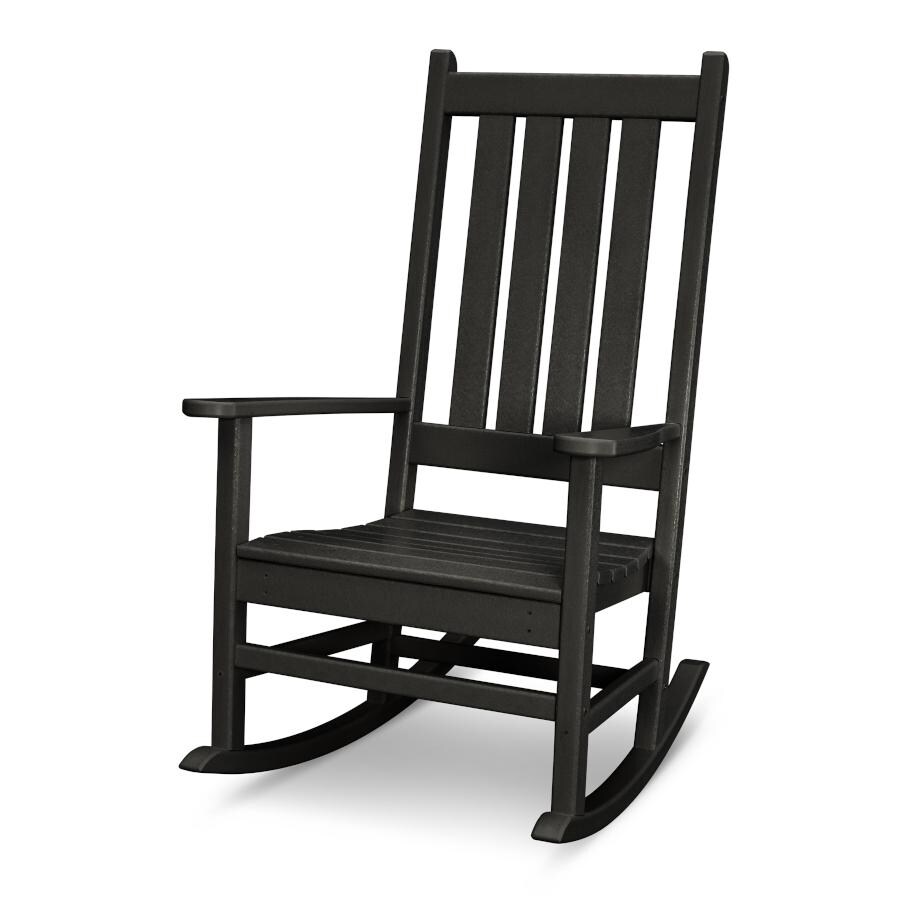 POLYWOOD Vineyard Porch Rocking Chair in Black - Mycitystee