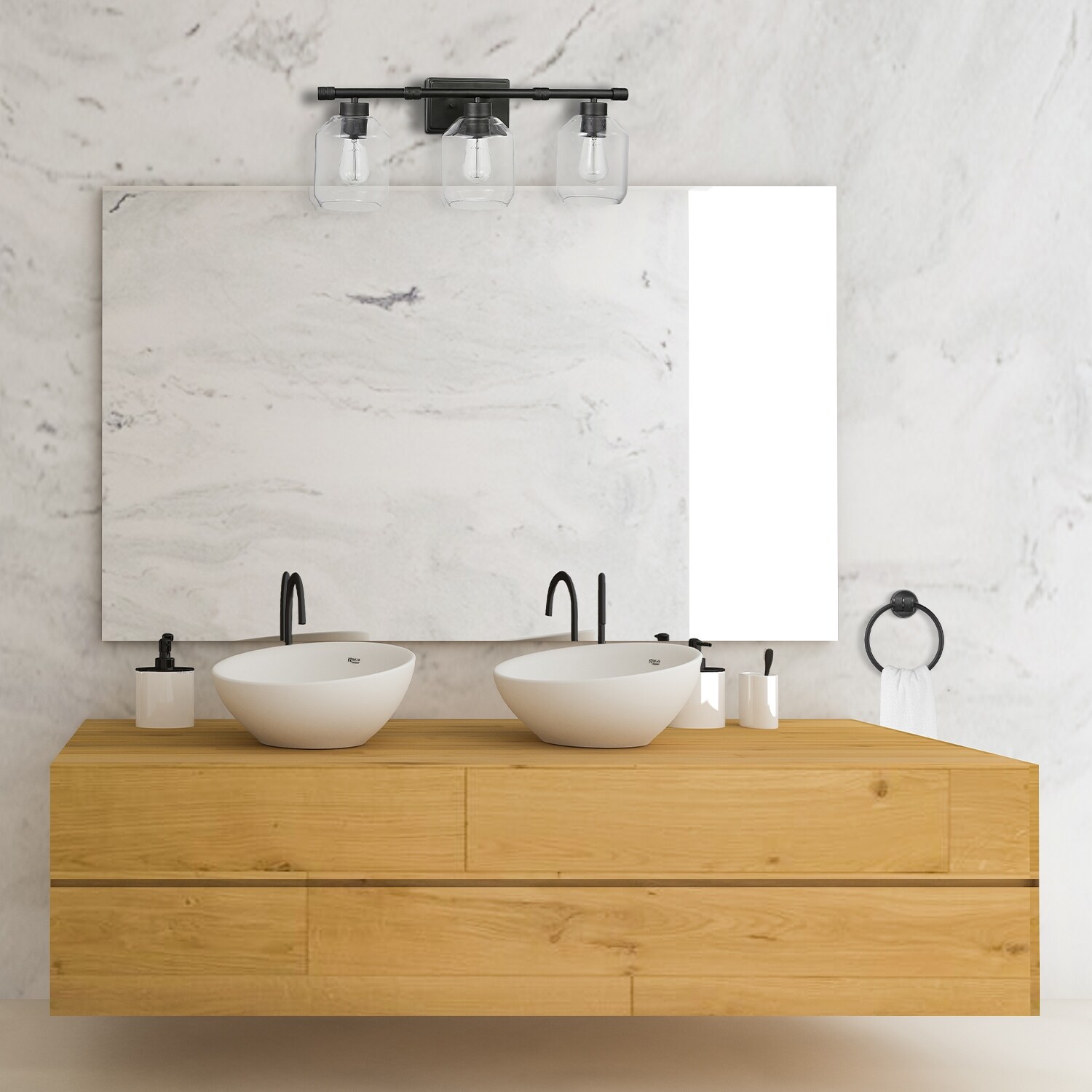 Middleton 5-Piece Dark Bronze Bathroom Hardware Set 3-Light Vanity - Mycitystee