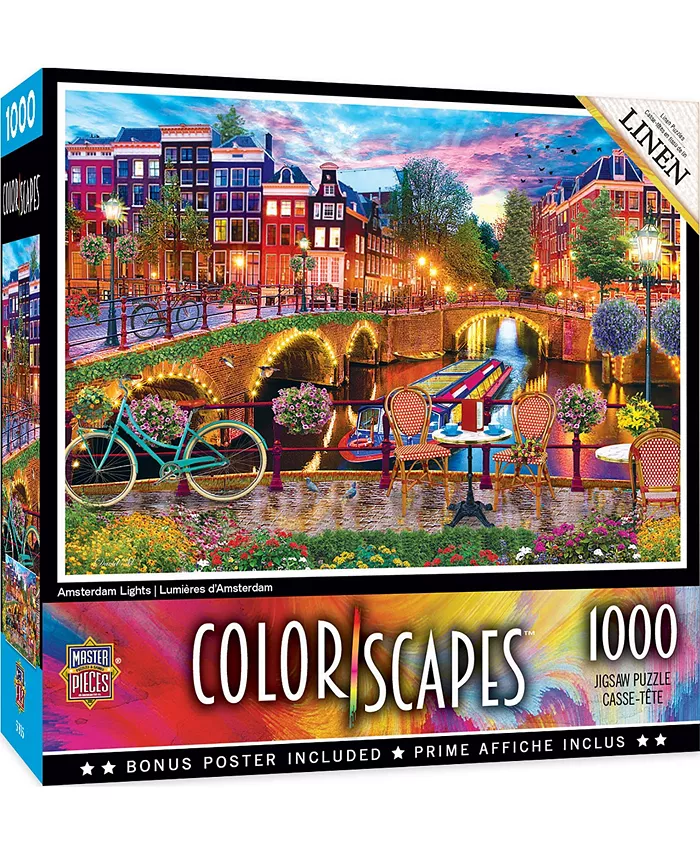 MasterPieces Puzzles Colorscapes - Amsterdam Lights 1000 Piece Adult Jigsaw Puzzle - Mycitystee