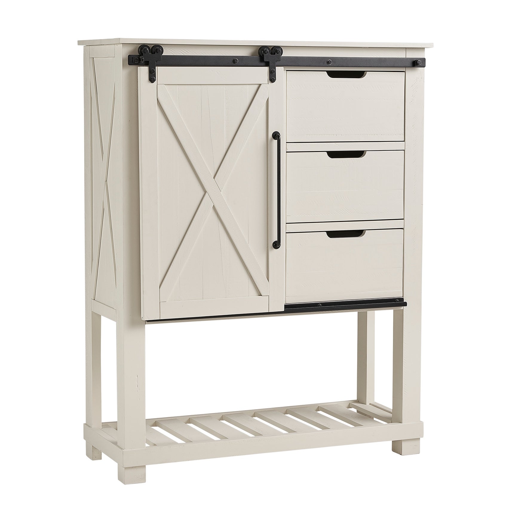 Simply Solid Shanna Solid Wood 3-drawer Barndoor Chest - - 29141763 - Mycitystee