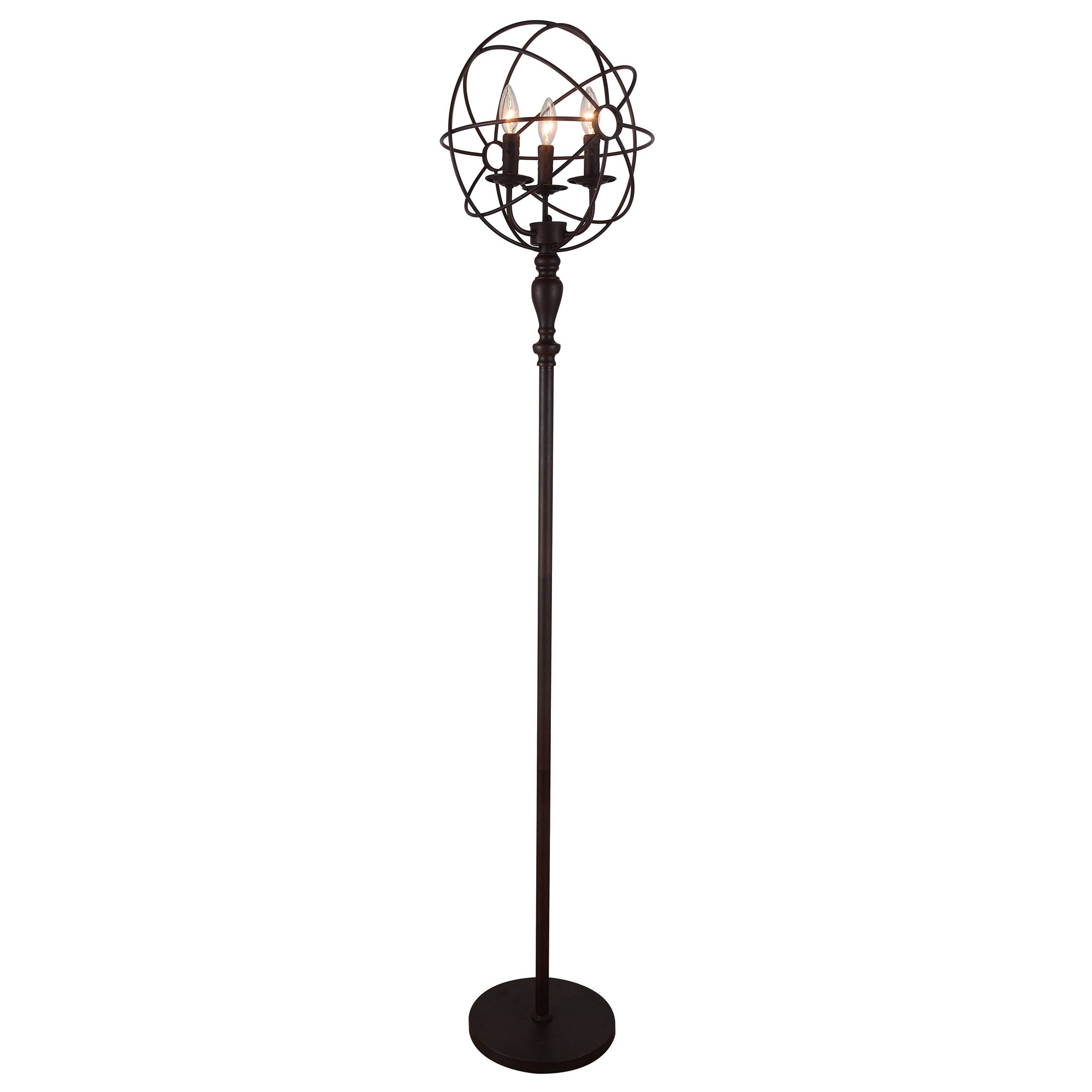 Arza 3 Light Floor Lamp With Brown Finish - Mycitystee