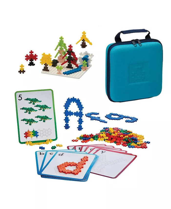 Plus-Plus Travel Case Learn to Build  ABC 123 Set - 500 Pieces - Mycitystee