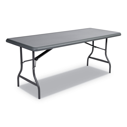Iceberg IndestrucTable Industrial Folding Table， Rectangular Top， 1，200 lb Capacity， 72w x 30d x 29h， Charcoal (65227) - Mycitystee