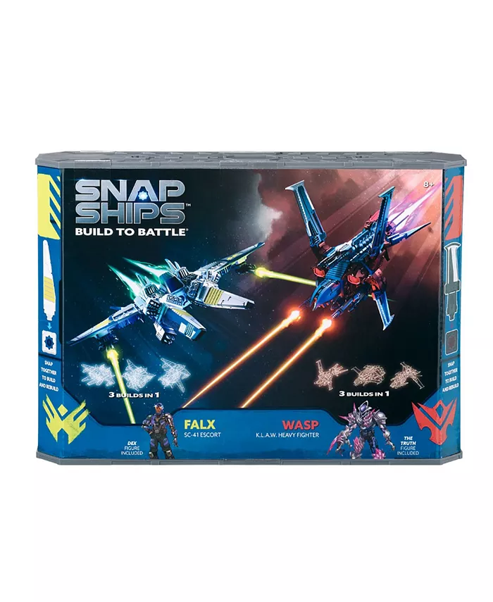 PLAYMONSTER Snap Ships Wasp and Falix Battle Set Build to Battle， 8 Pieces - Mycitystee