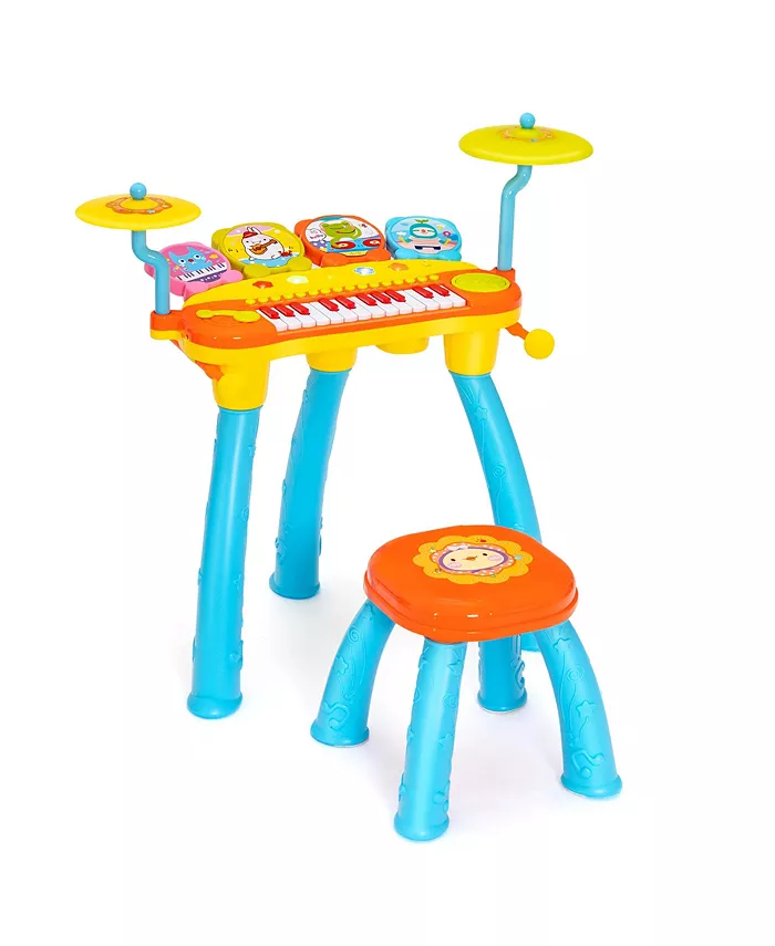 Costway 24 Key DJ Piano Keyboard Drum Toy Music Instrument w MP3 Microphone Cymbal - Mycitystee