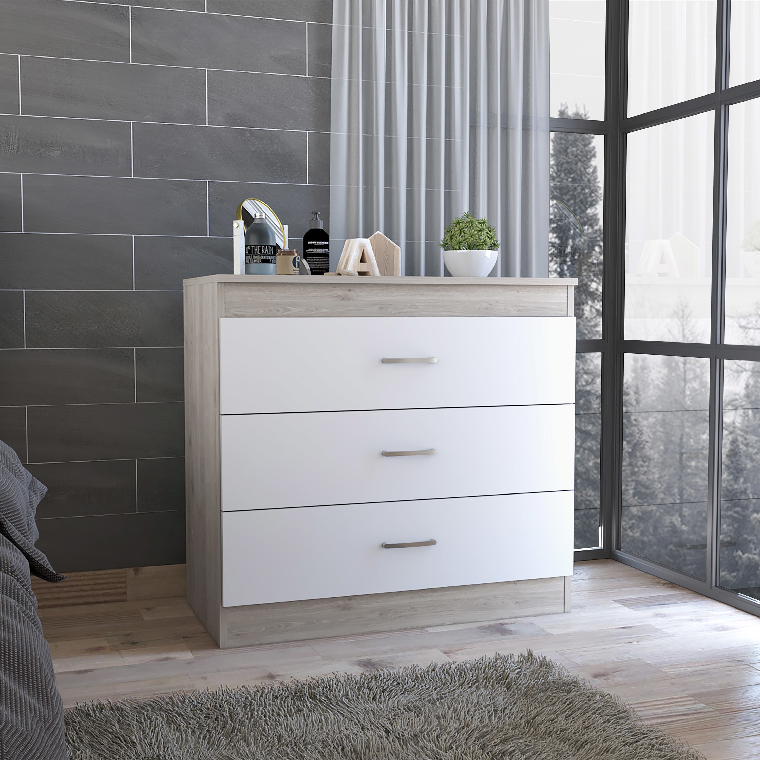 3 Drawer Dresser; Superior Top; Handles， Suitable for Bedroom， Living Room， Dining Room， Items Storage Helper - - 37776985 - Mycitystee