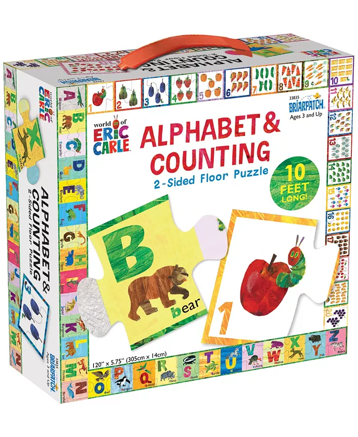 Briarpatch the World Of Eric Carle - Alphabet Counting 2-Sided Floor Puzzle - 26 Pieces - Mycitystee