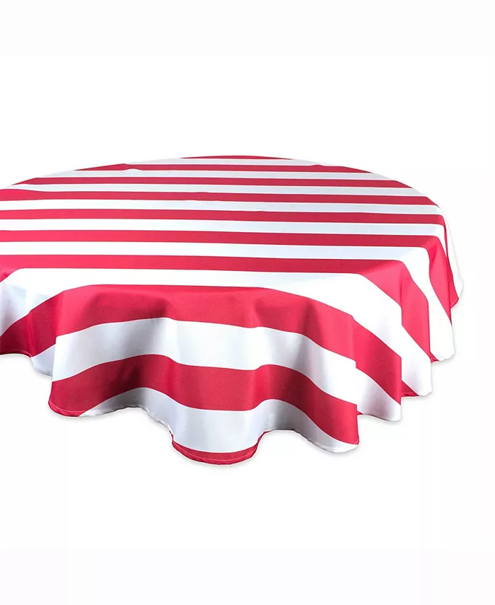 Design Imports Coral Cabana Stripe Outdoor Table cloth 60