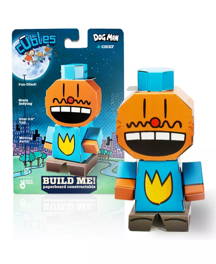 Cubles Dog Man Chief from Dav Pilkey - A Buildable 3D STEM Toy - Mycitystee