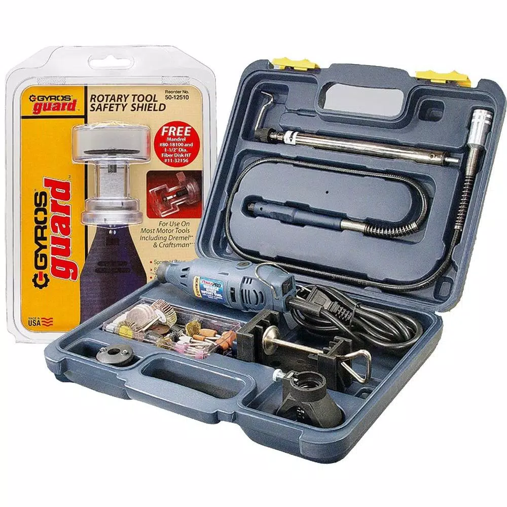 Gyros PowerPro Variable Speed Rotary Tool Kit with GyrosGuard Safety Shield and#8211; XDC Depot - Mycitystee