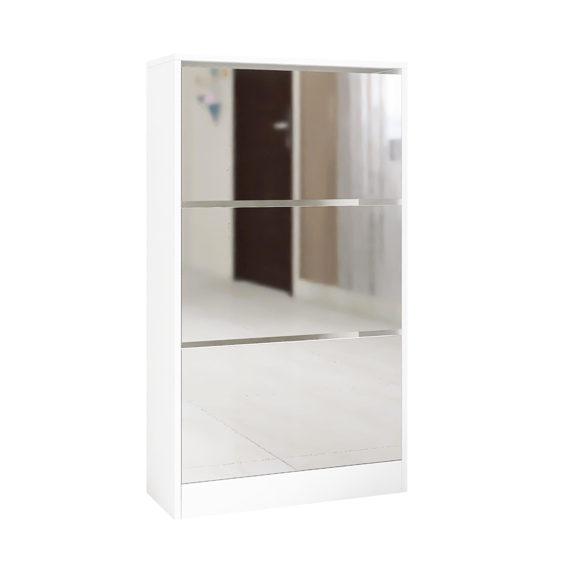 2 Tiers / 3 Tier Narrow Shoe Storage Cabinet with Mirror - - 37594165 - Mycitystee
