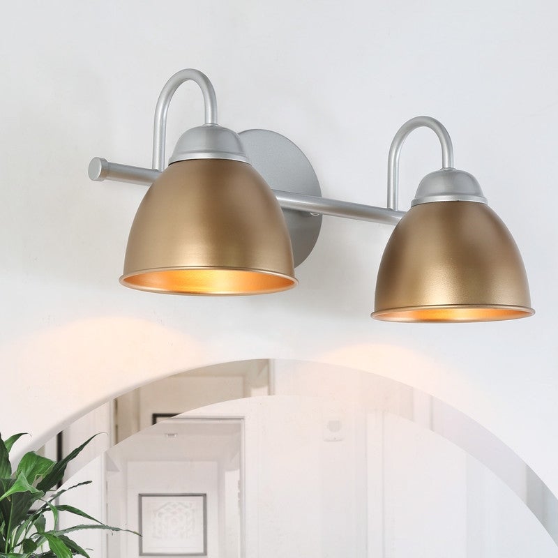 Mid-century Modern Gold Bathroom Vanity Lights Classic Metal Bowl Shade Sconces - Mycitystee