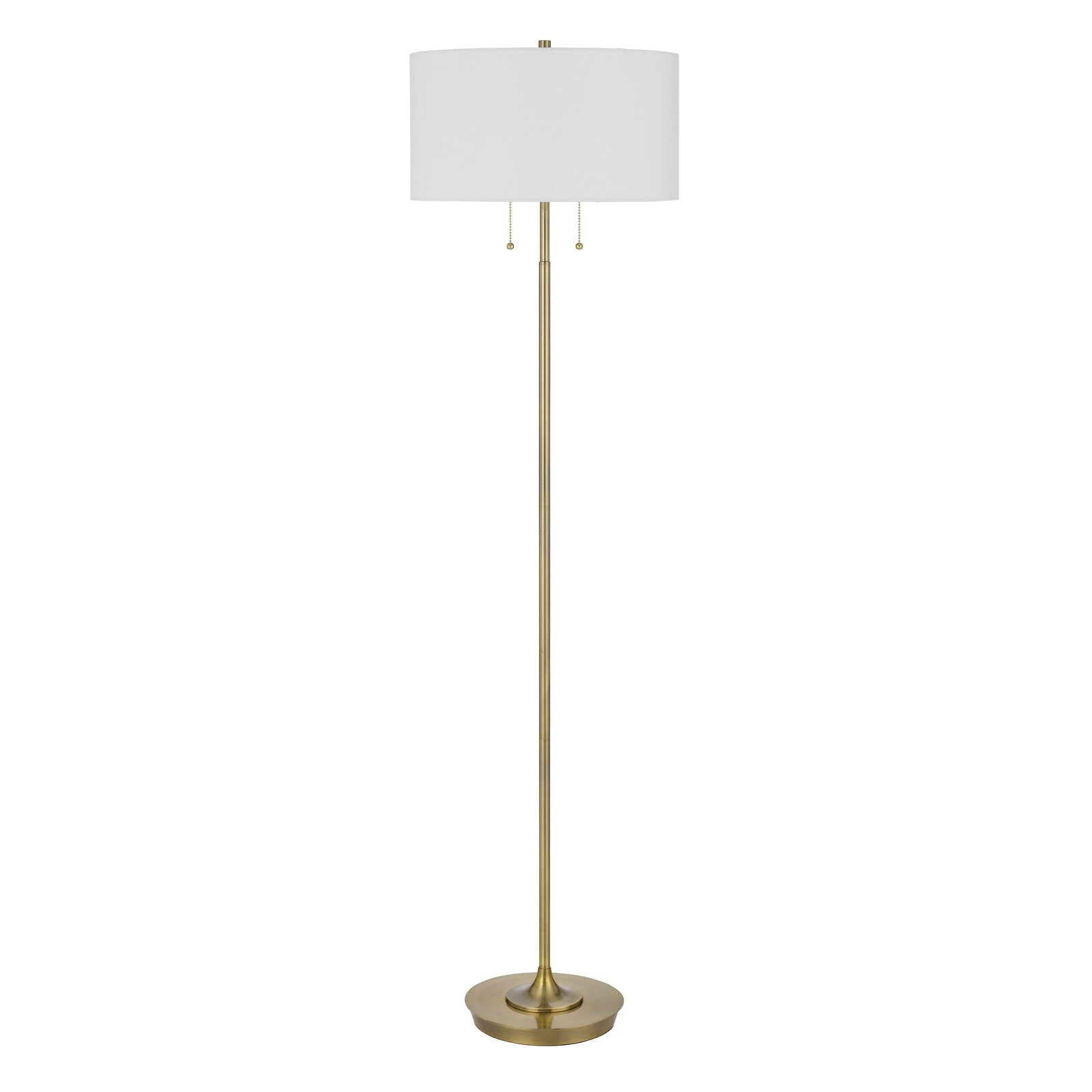 64 Inch Metal Floor Lamp with Pull Chain Switch， Brass - Mycitystee