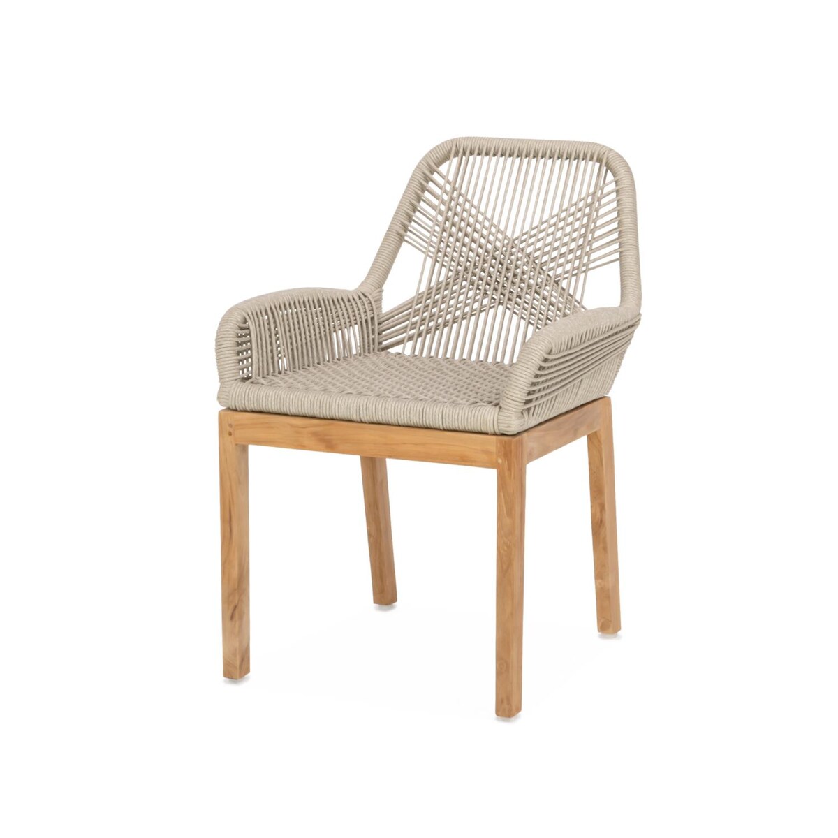 Signature Willow Bay Olefin Rope and Teak Patio Dining Chair - Mycitystee