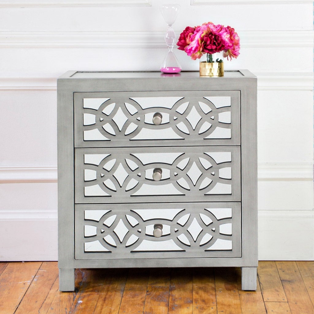 Silver Orchid Fonda Glam Mirrored Cutout 3-drawer Chest - - 20254297 - Mycitystee