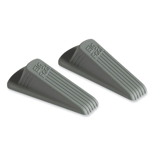 Master Caster Big Foot Doorstop， No Slip Rubber Wedge， 2.25w x 4.75d x 1.25h， Gray， 2/Pack (00972) - Mycitystee