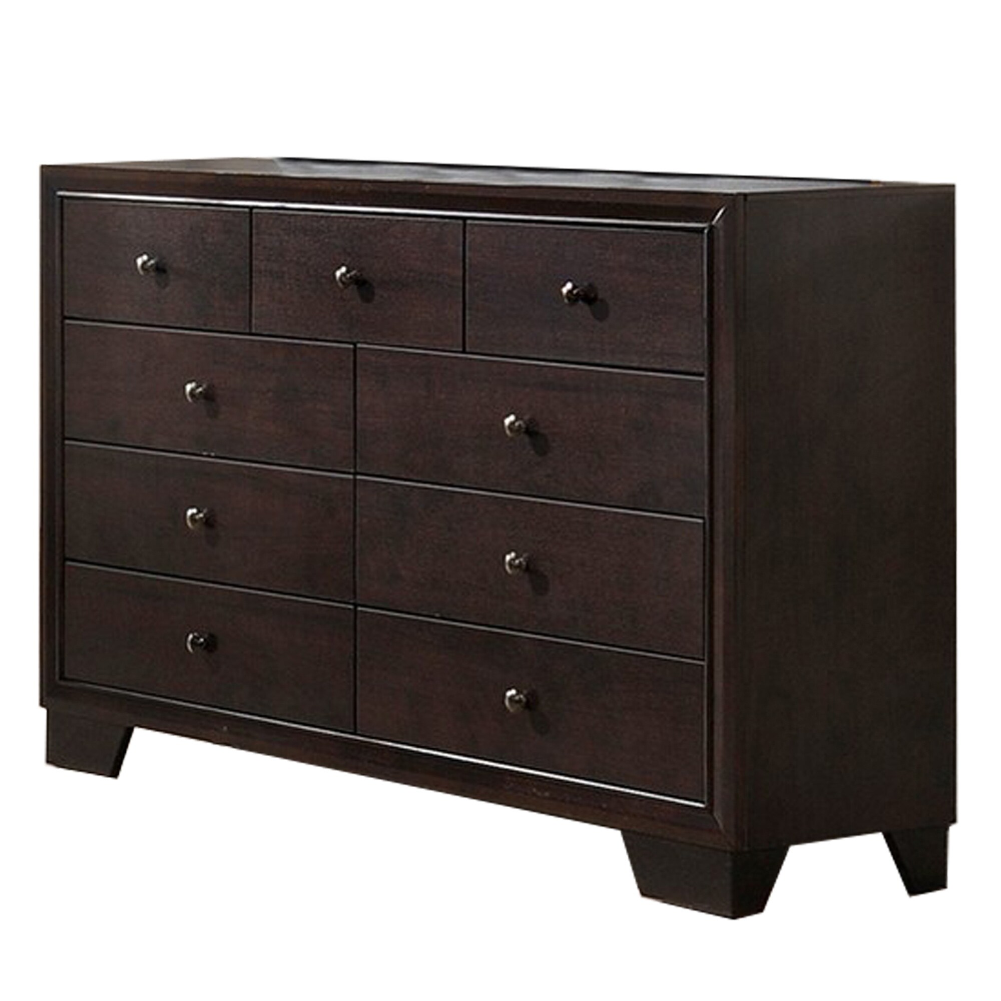 Wooden Dresser with 9 Spacious Drawers， Brown - - 32604655 - Mycitystee