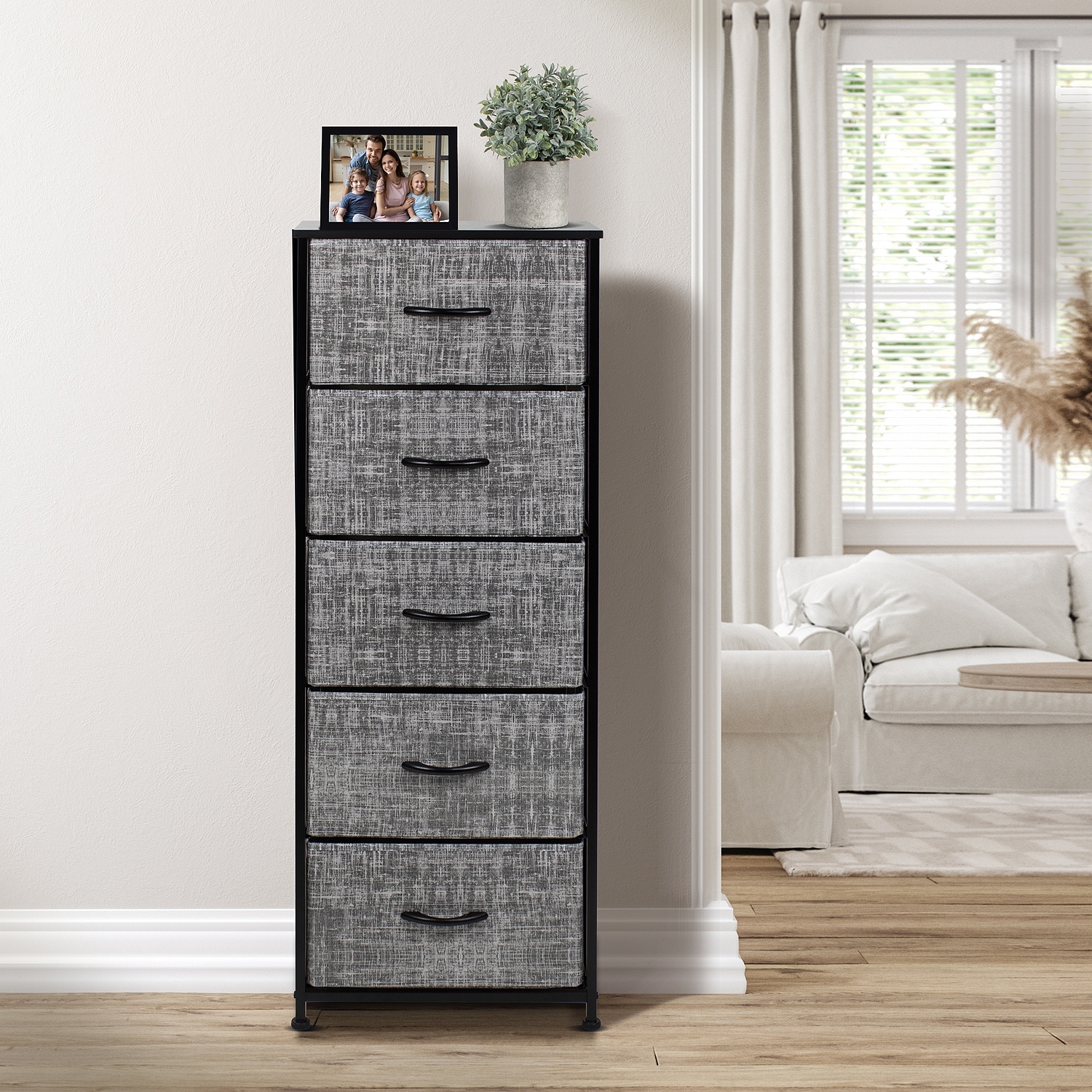 Dresser w/ 5 Drawers Furniture Tall Storage Organizer Unit for Bedroom - - 35270291 - Mycitystee