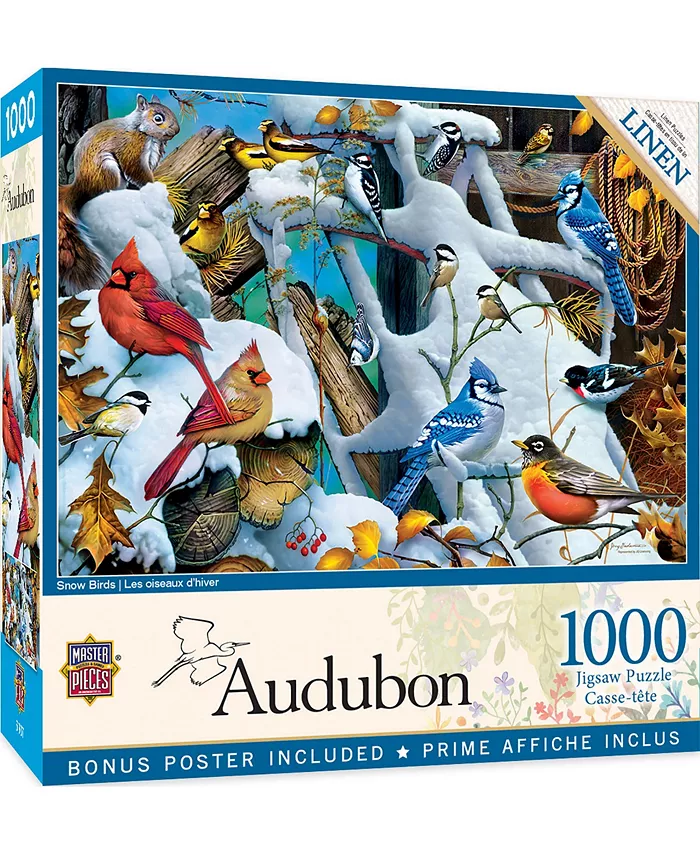 MasterPieces Puzzles Audubon - Snow Birds 1000 Piece Puzzle Adult Jigsaw Puzzle - Mycitystee