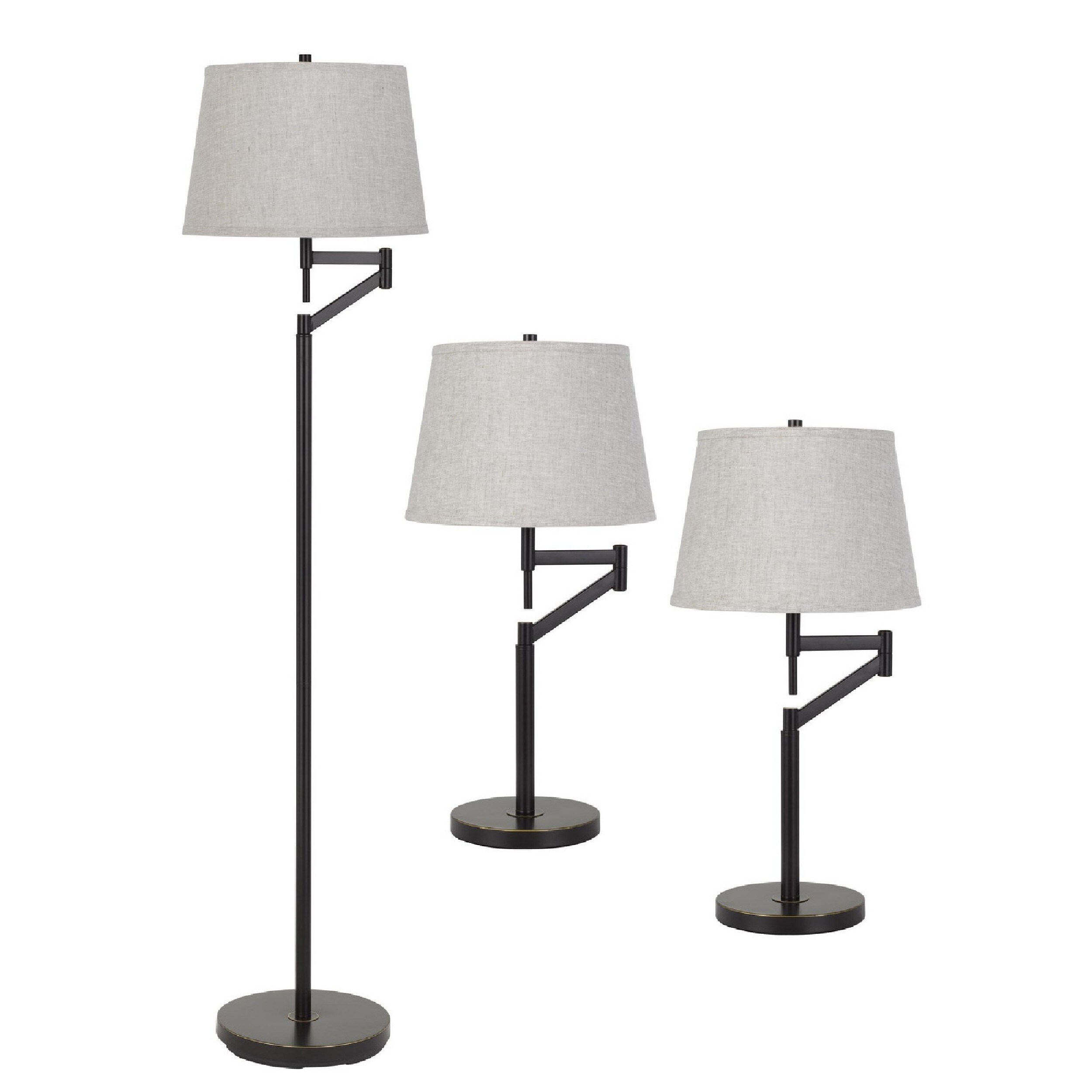 72 Inch Adjusting Floor Lamp， Table Lamps， Set of 3， Black - Mycitystee