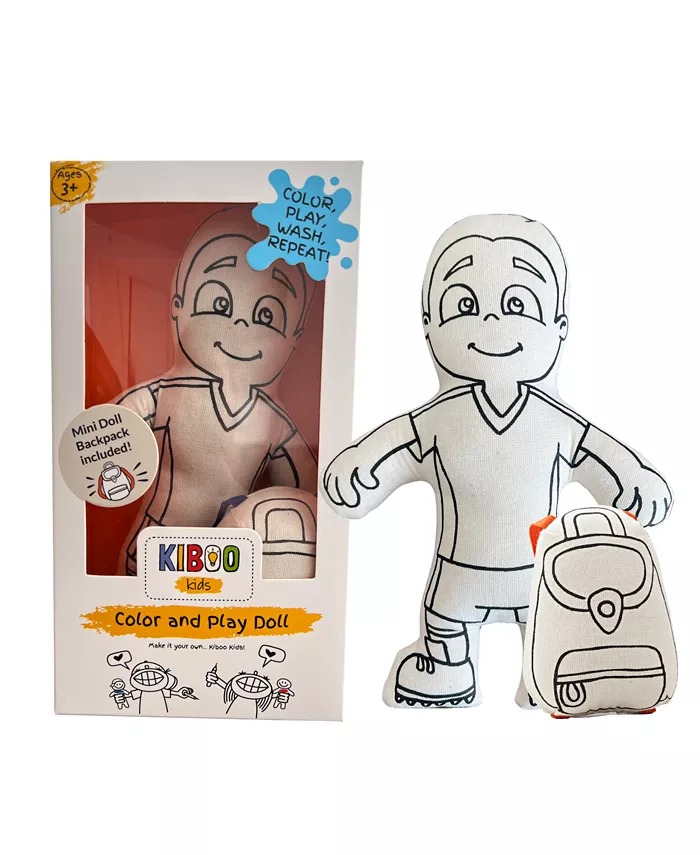 Kiboo Kids Doll and Mini Doll Backpack for Coloring - Soccer Boy - Mycitystee
