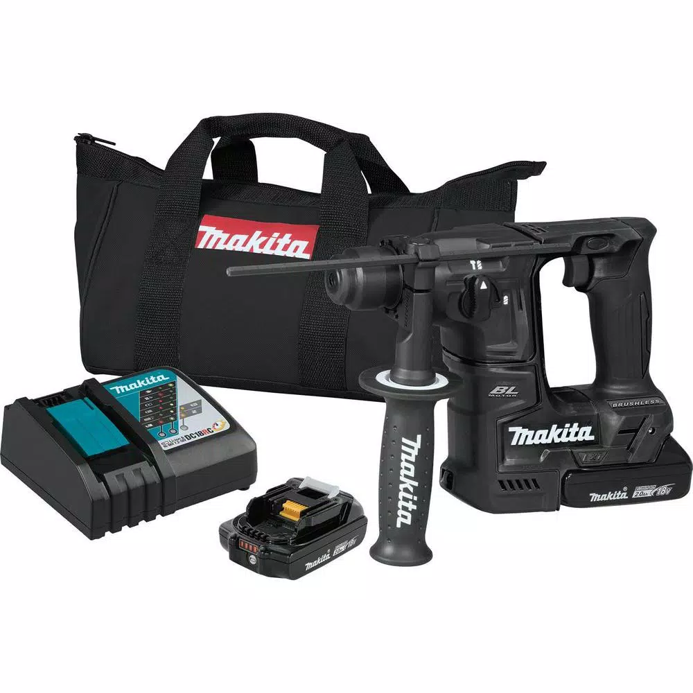 Makita 18-Volt LXT Lithium-Ion Sub-Compact Brushless Cordless 11/16 in. Rotary Hammer Kit， accepts SDS-PLUS bits (2.0Ah) and#8211; XDC Depot - Mycitystee