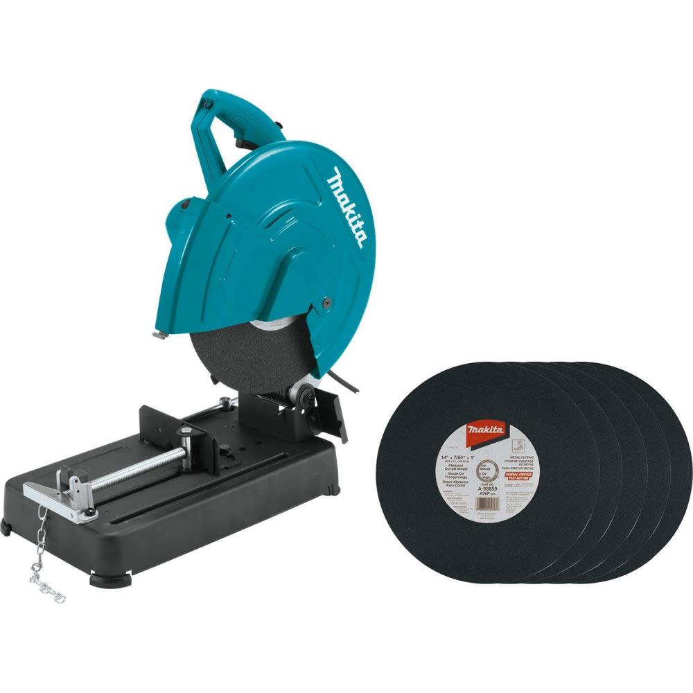 Makita 14 In. Cut-Off Saw with 5 Ea. Cut-Off Wheels LW1401X from Makita - Mycitystee