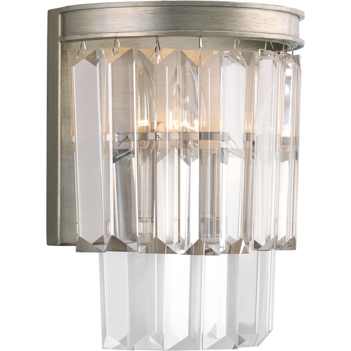 Glimmer Collection 2-Light Silver Ridge Sconce - Mycitystee
