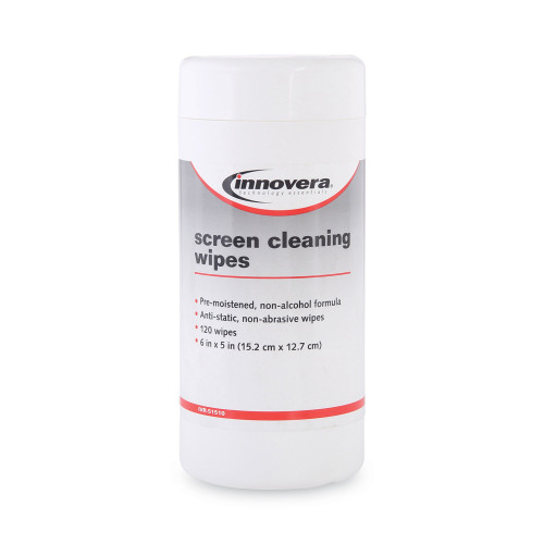 Innovera Antistatic Screen Cleaning Wipes in Pop-Up Tub， 120/Pack (51510) - Mycitystee