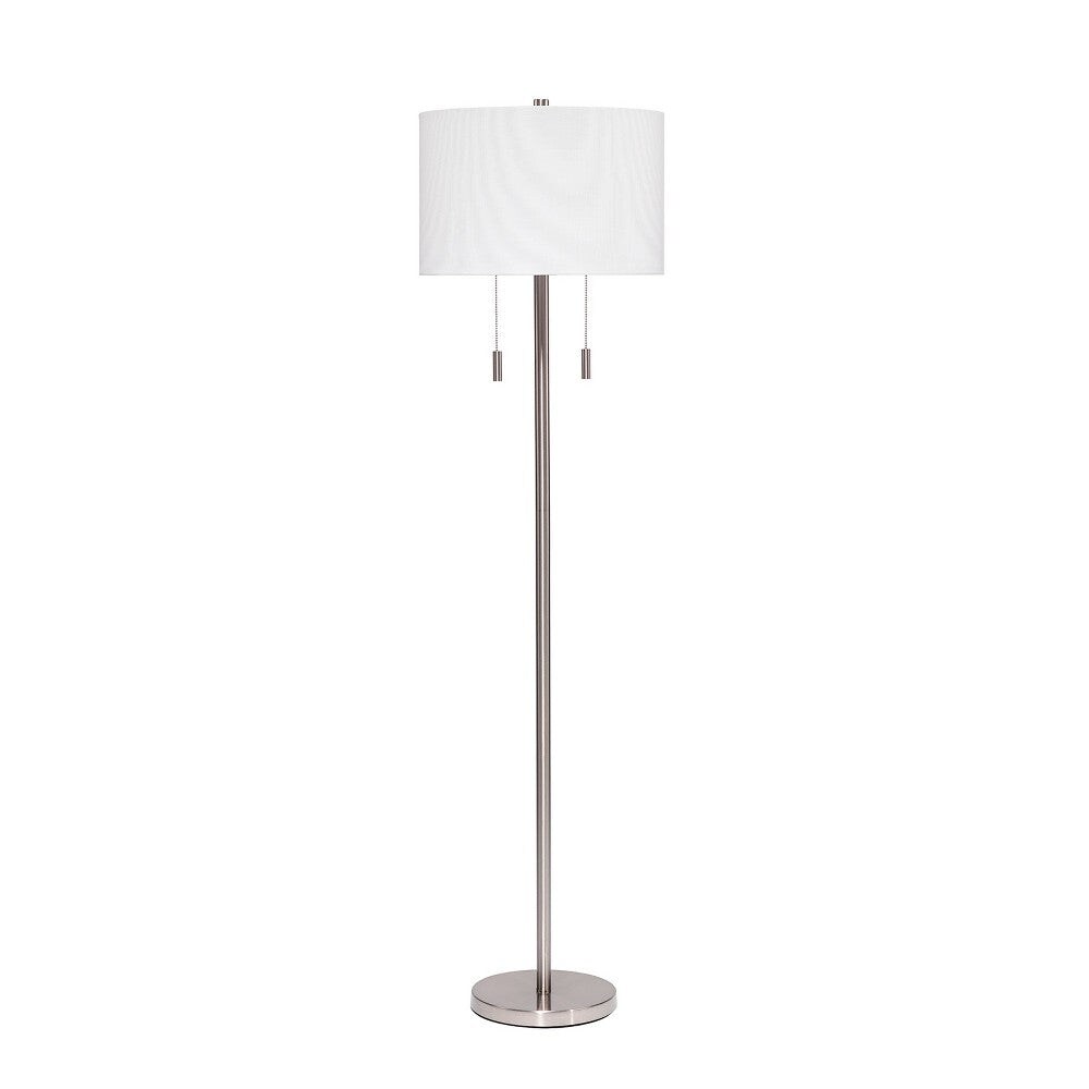 Floor Lamp with Drum Shade and Pull Chain - 16 L x 16 W x 64 H Inches - Mycitystee