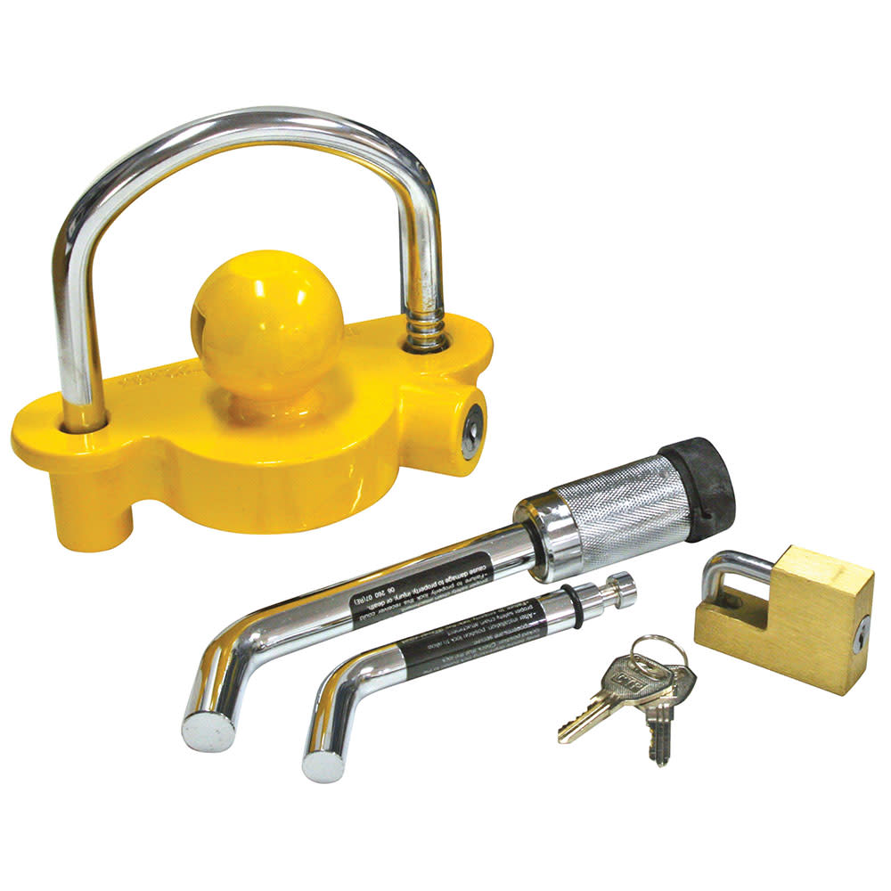 Reese Chrome Keyed Trailer Hitch and Coupler Anti Theft Lock Kit - Mycitystee
