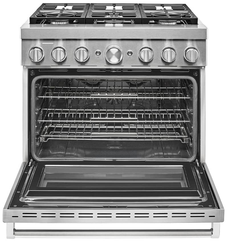 KitchenAid 36'' Stainless Steel Smart Commercial-Style Dual Fuel Range With 6 Burners - Mycitystee