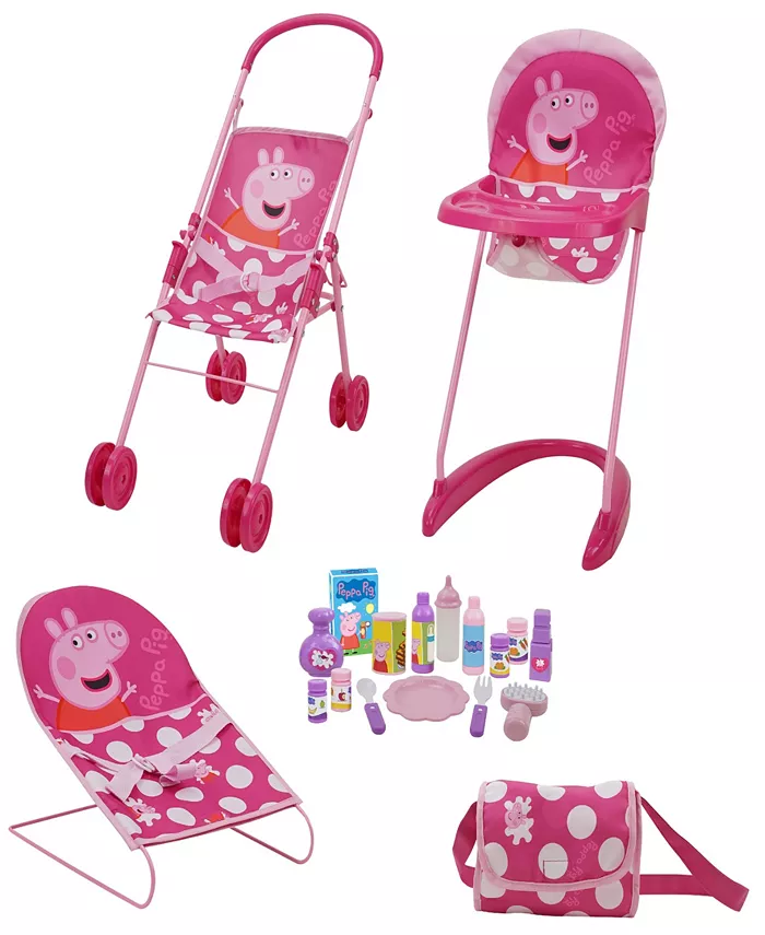Peppa Pig Pink White Dots Doll Sleep N' Play Set - Mycitystee